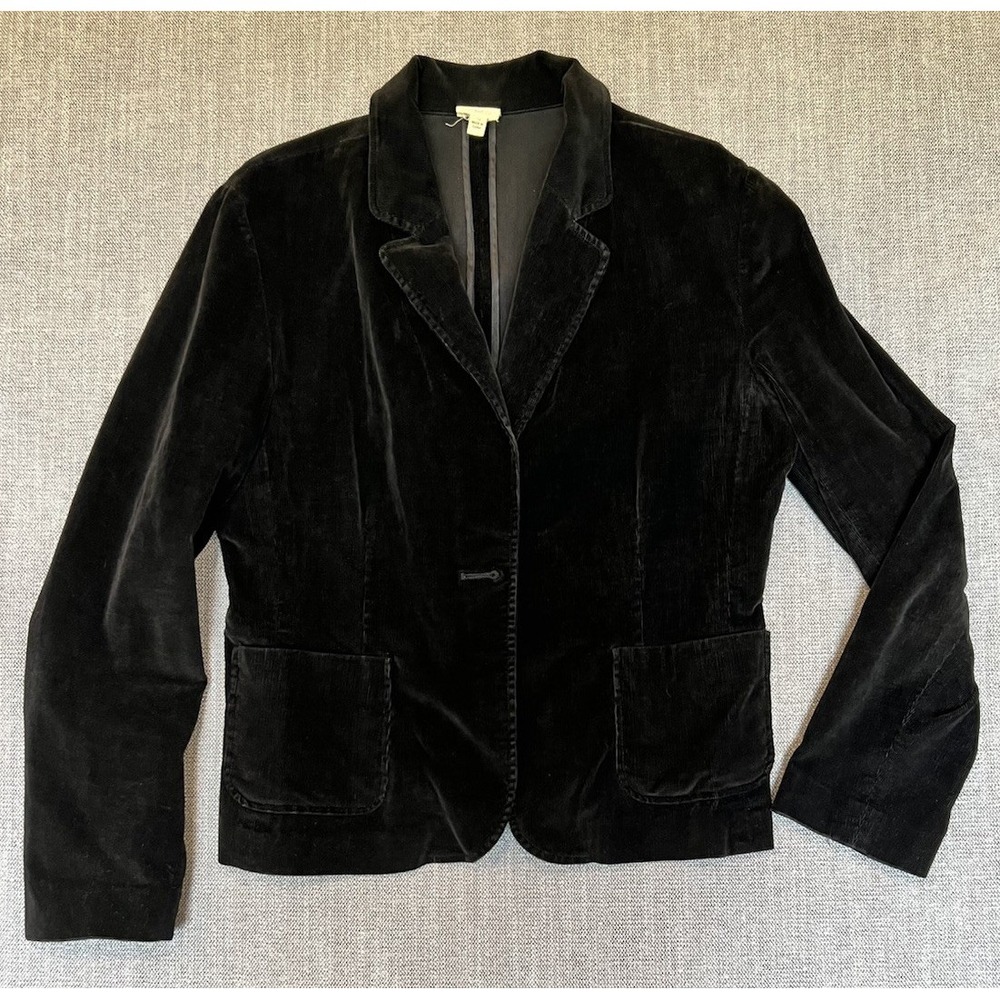 Vintage Cambridge Dry Goods Co Black Velvet Corduroy Blazer Women's 12